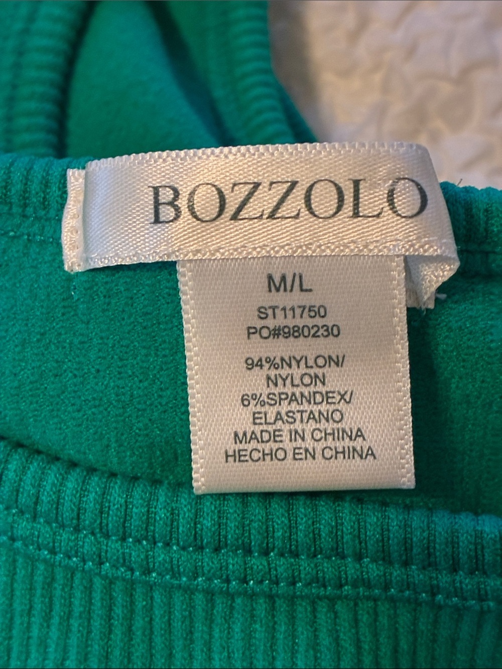 Bozzolo Teal Green Ribbed Crop Tank - Picture 3 of 7